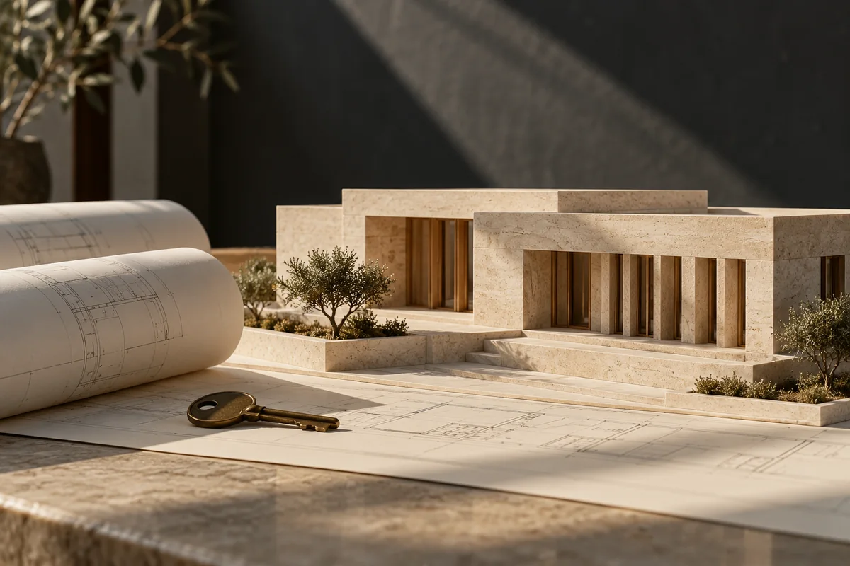 Editorial still life for property & construction in Jazeel’s material palette
